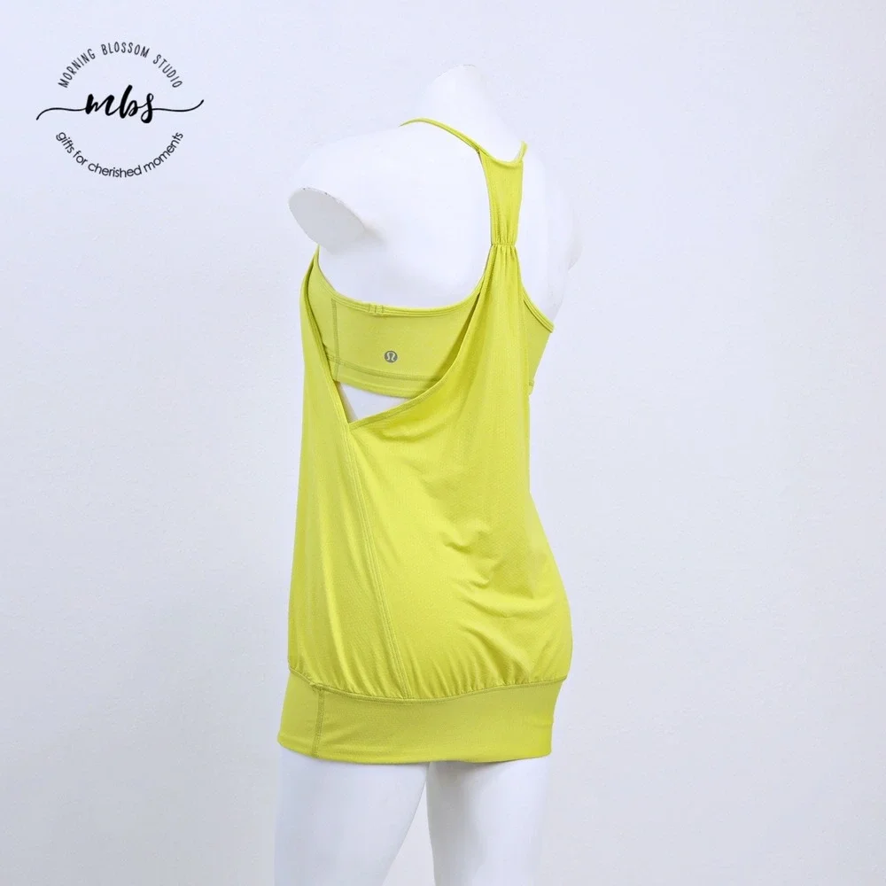 Lululemon No Limits Racerback Built-in Bra Flowy Tank Top‎ Green Women 6